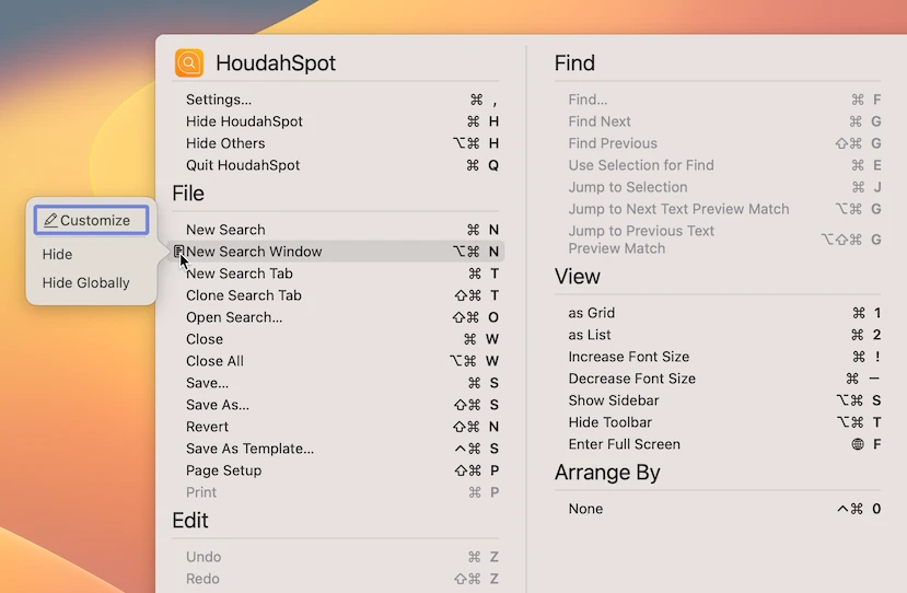 Screenshot: Find files using multiple criteria