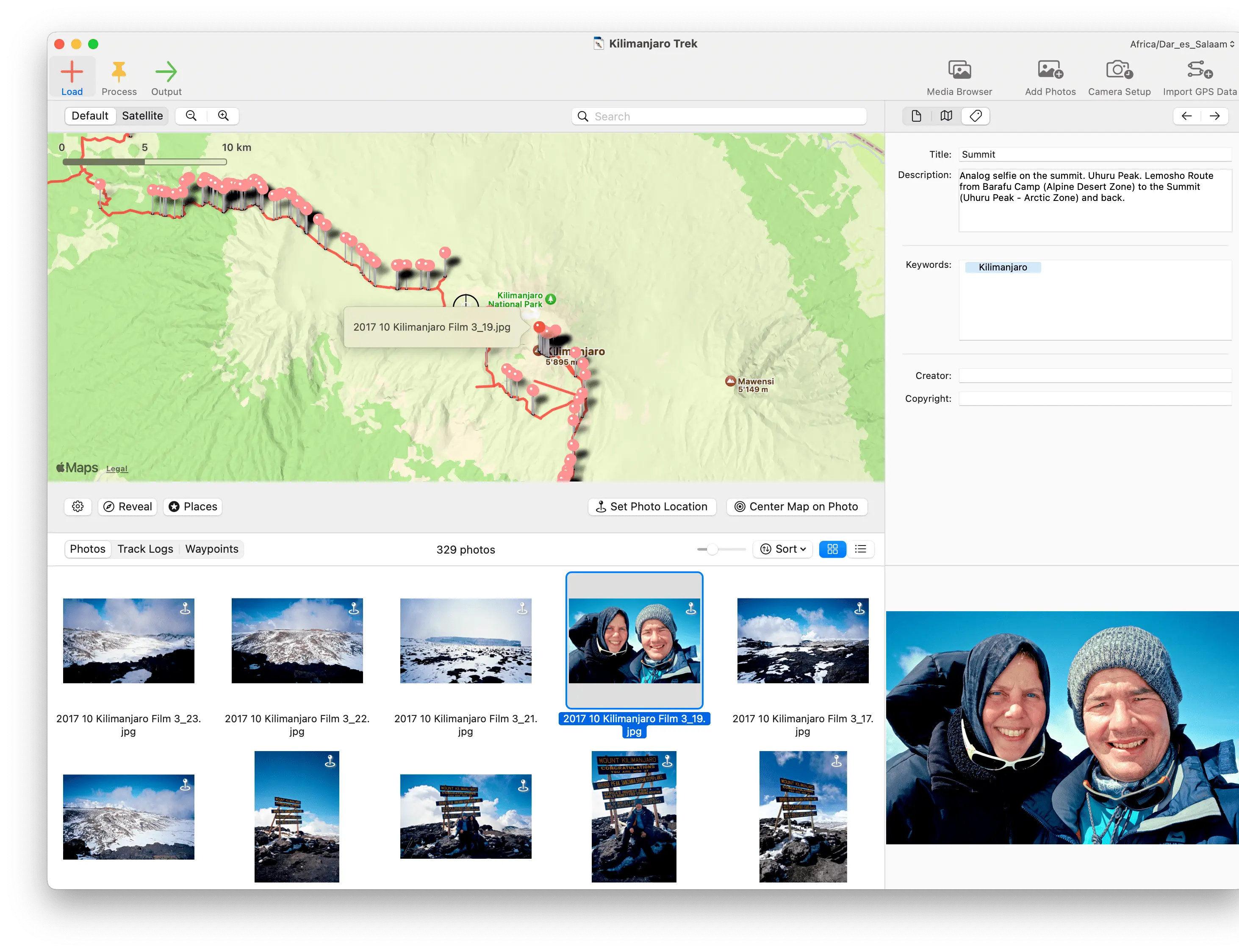 Capture d'écran : Géotaguer des photos sur Mac