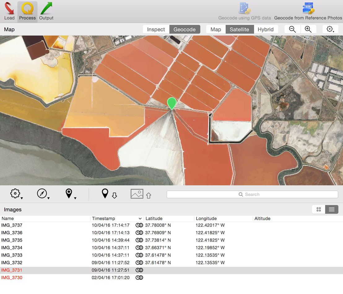 Screenshot: Geotag using maps
